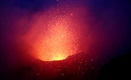 An eruption at Mount Etna. Photo: John Caulfield. An eruption at Mount Etna. Photo: John Caulfield.